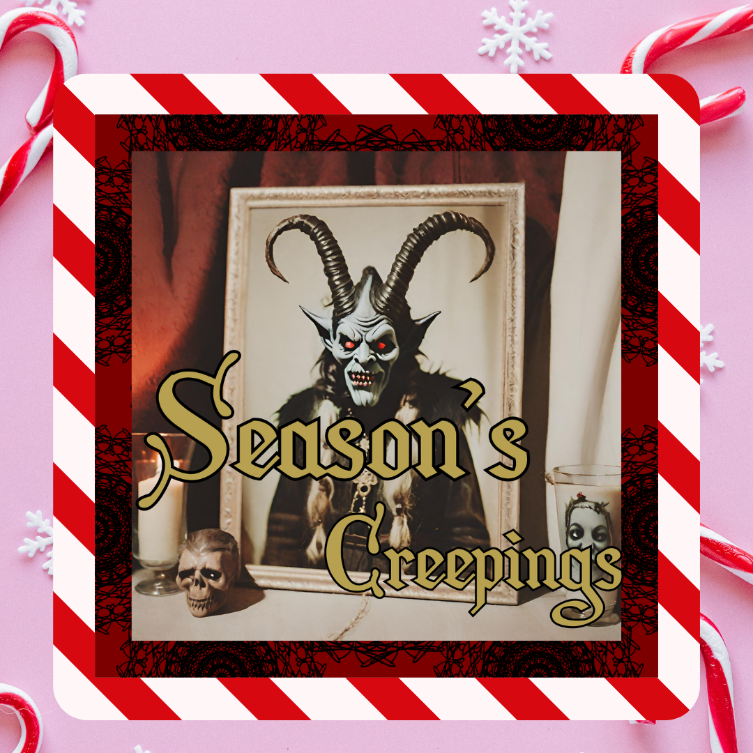 Season's Creepings Funny Goth Witchy Christmas Magnet - Shadow Witch Designs