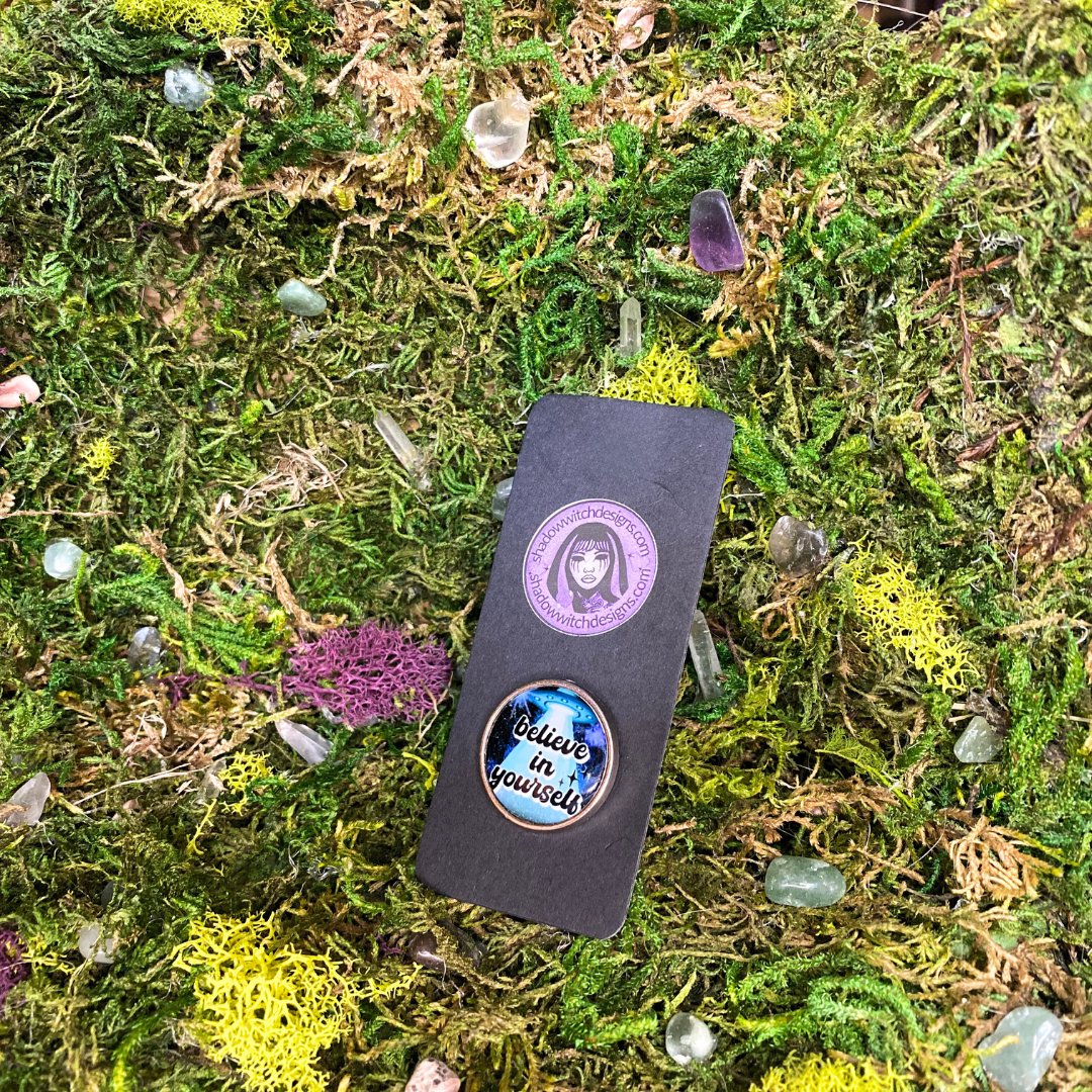 Believe In Yourself Alien UFO Enamel Pin