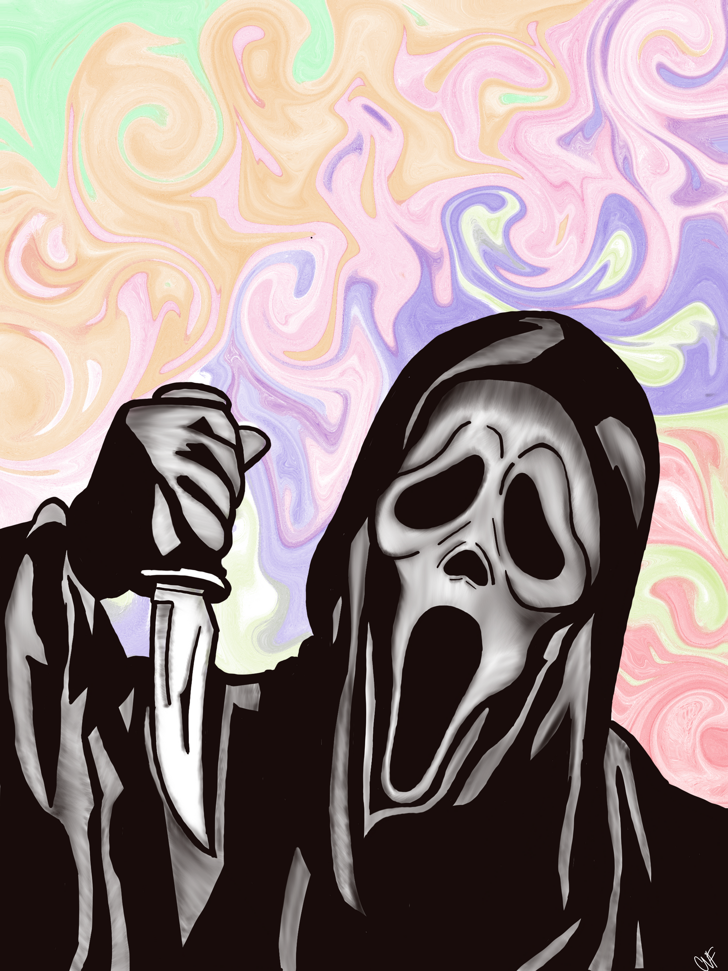 Original Scream Movie Stu and Billy Ghostface Sticker Pack