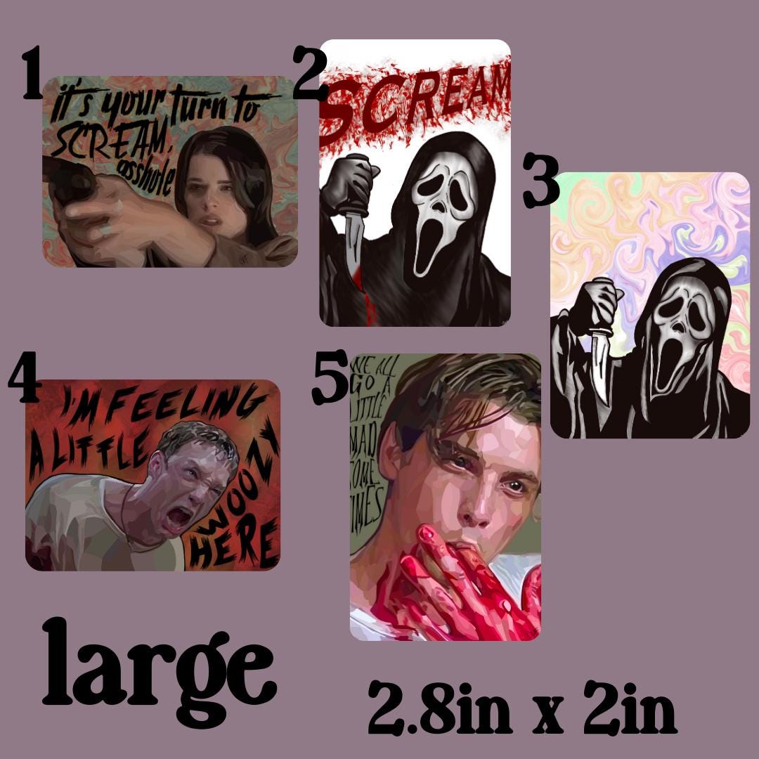 Scream Movies Magnets Choose From Ghostface, Billy Loomis, and More! Resin Protected Drawn Designs - Shadow Witch Designs