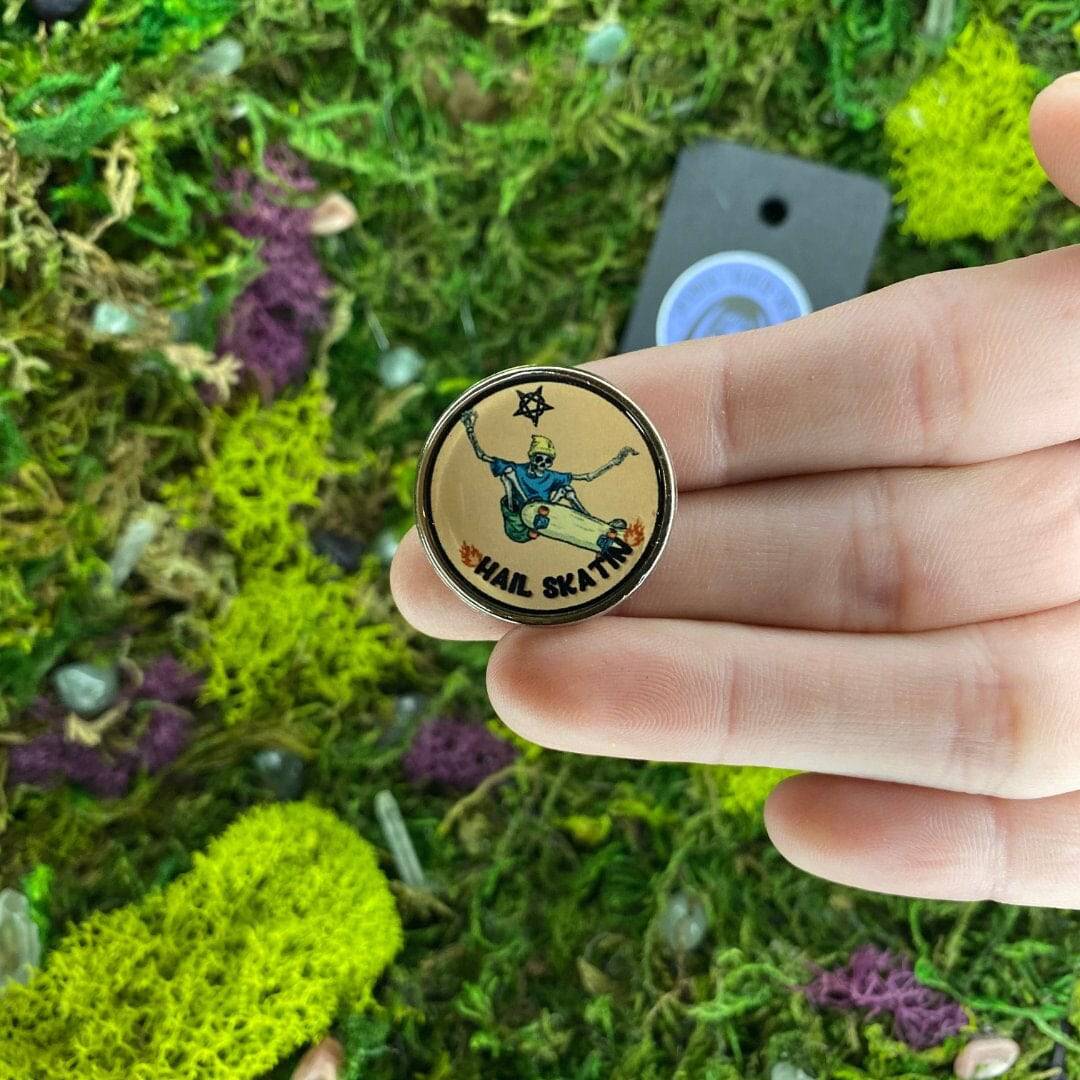 Hail Skatin Enamel Pin - Shadow Witch Designs