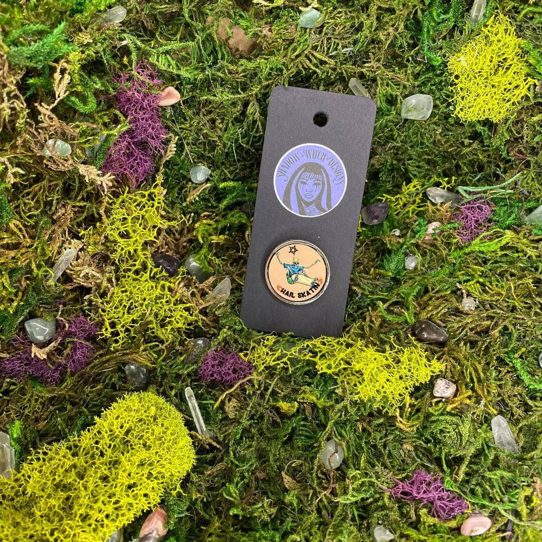Hail Skatin Enamel Pin - Shadow Witch Designs