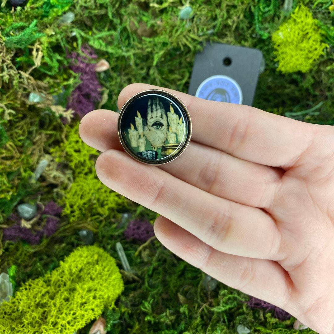 Third Eye Cursed Palmistry Enamel Pin - Shadow Witch Designs