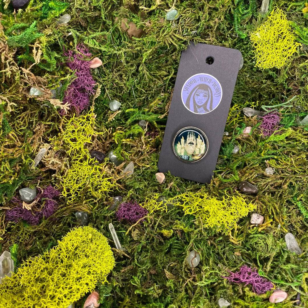 Third Eye Cursed Palmistry Enamel Pin - Shadow Witch Designs