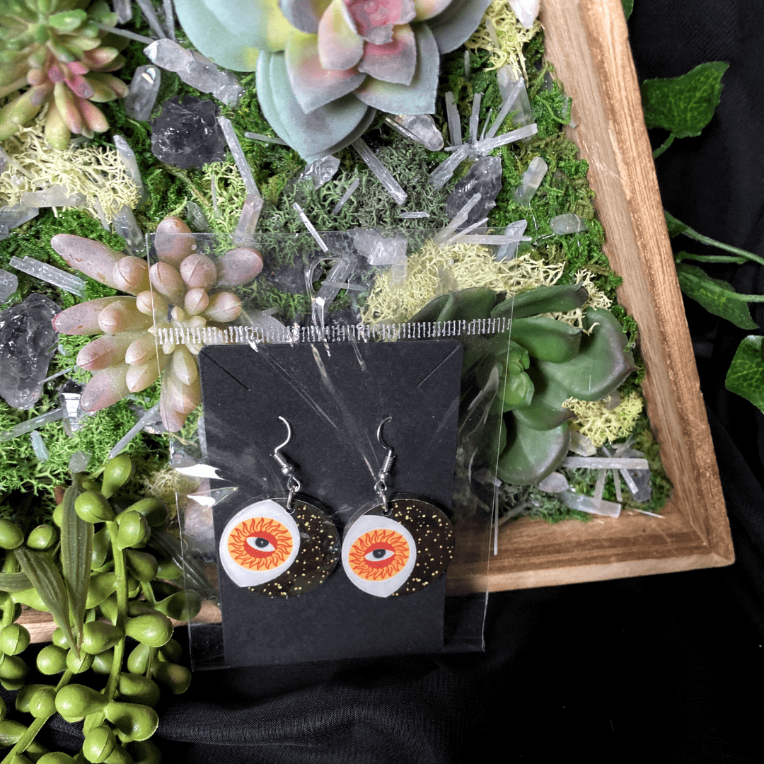 Evil Eye Night Sky Earrings - Shadow Witch Designs