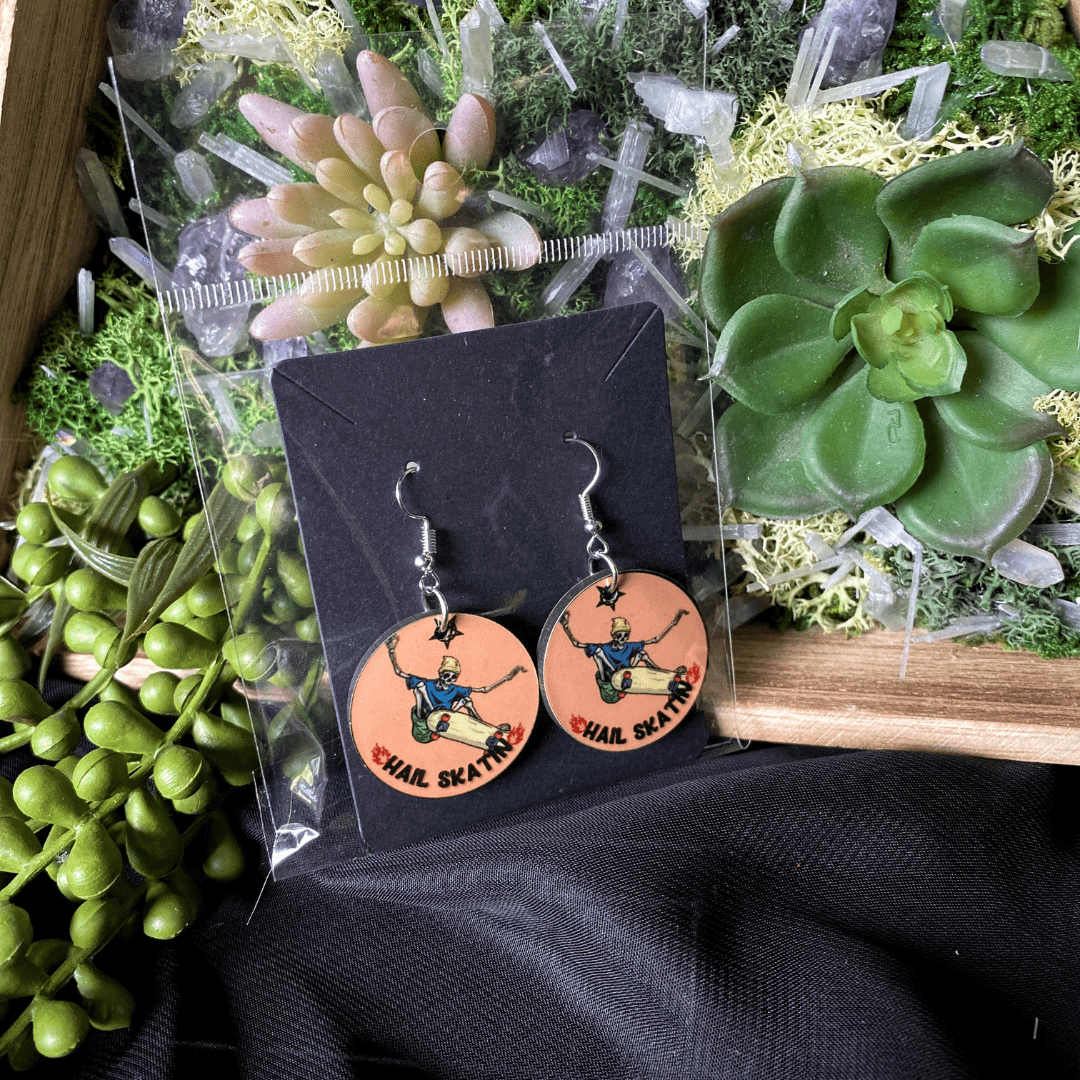 Hail Skatin Punk Earrings - Shadow Witch Designs