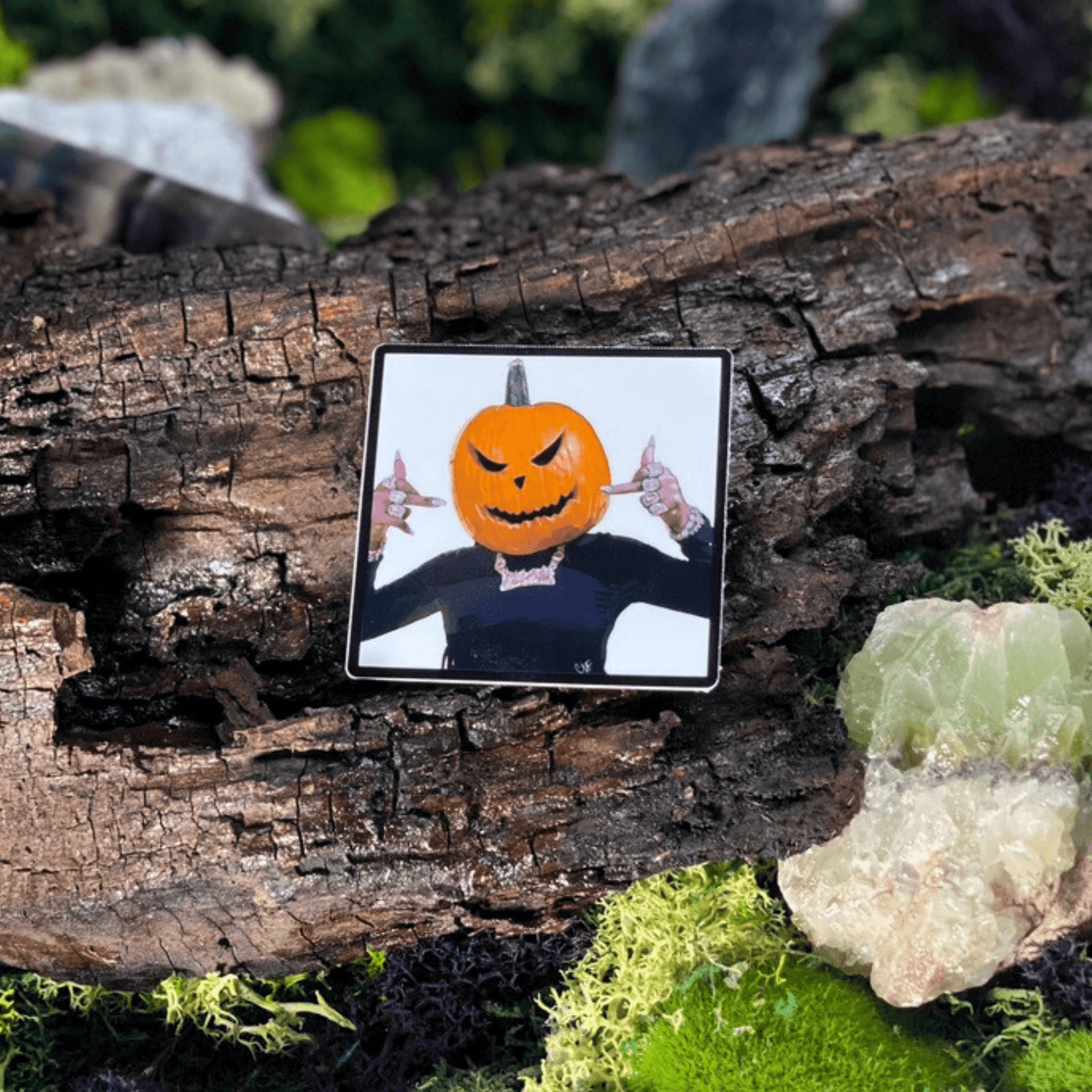 Megan Thee Stallion Halloween Pumpkin head Middle Finger Sticker - Shadow Witch Designs