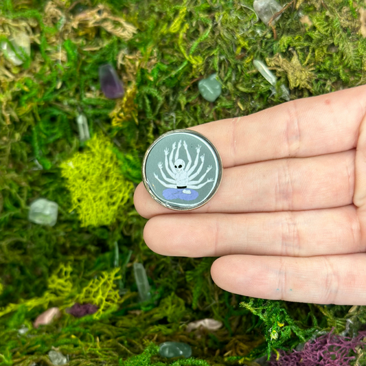 Yoga Alien Enamel Pin