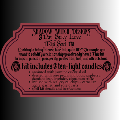 3 Day Spicy Love Mini Spell Kit