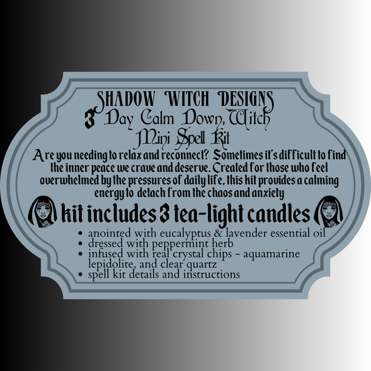 3 Day Calm Down, Witch Mini Spell Kit