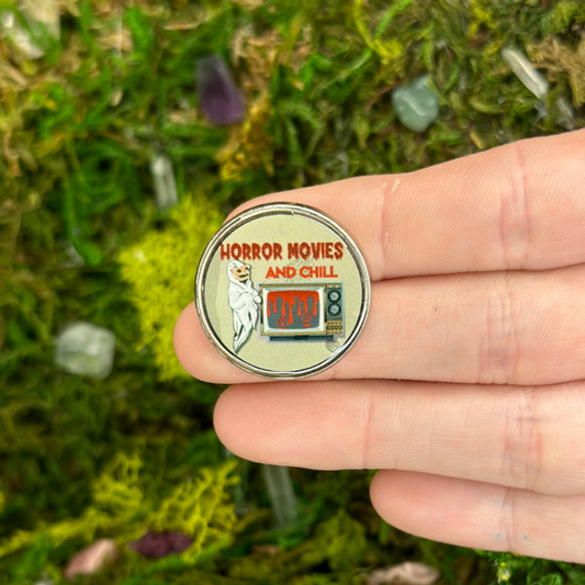 Horror Movies and Chill Enamel Pin
