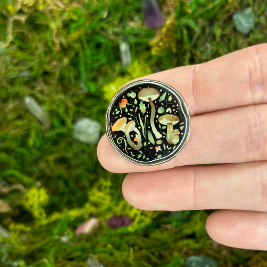Cottagecore Mushroom Enamel Pin