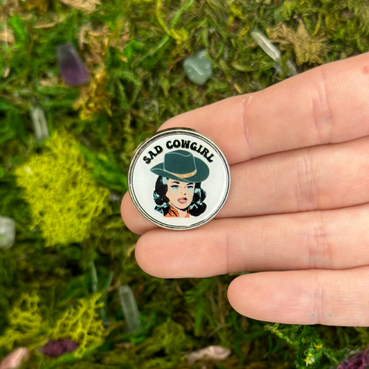Sad Cowgirl Enamel Pin