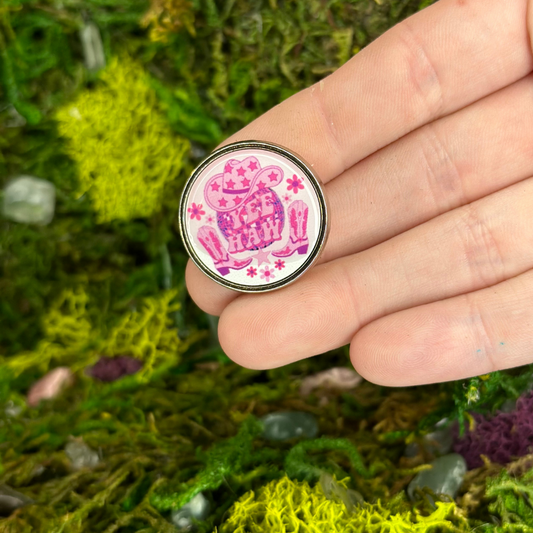 Yee-Haw Disco Cowgirl Rodeo Enamel Pin