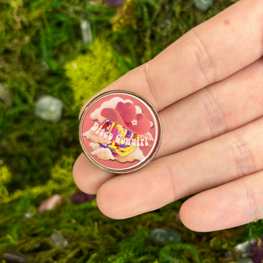 Disco Cowgirl Enamel Pin