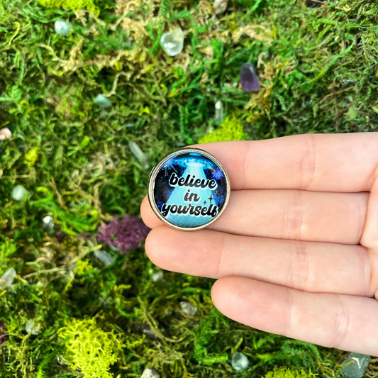 Believe In Yourself Alien UFO Enamel Pin