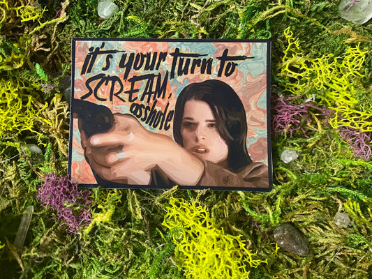 Sidney Prescott Scream Movie Quote + It's Your Turn To Scream + Individual Sticker - Shadow Witch Designs