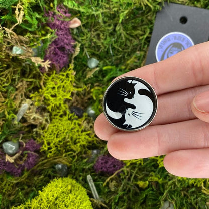 Yin Yang Cat Enamel Pin