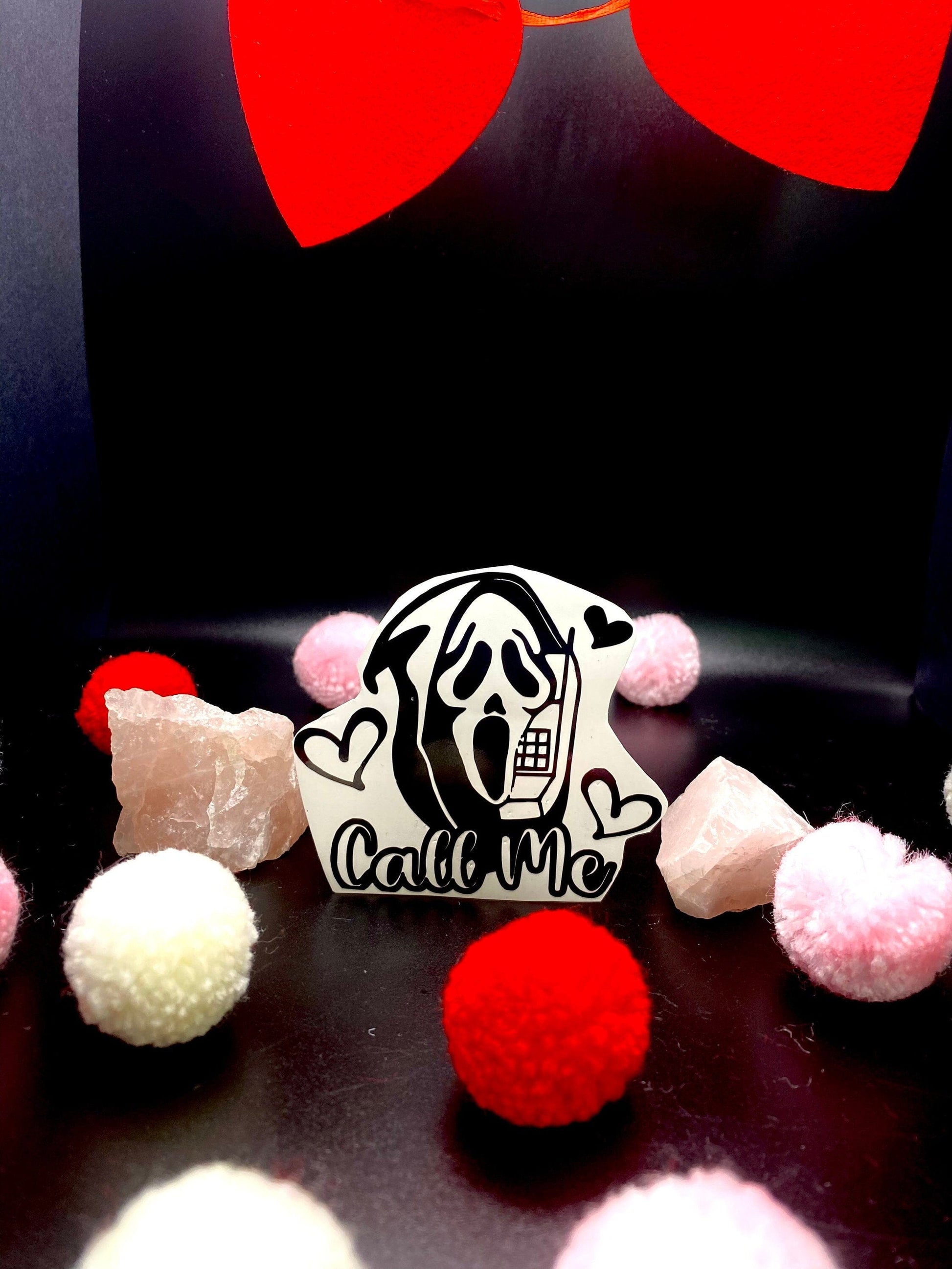 Shadow Witch Designs 1. holographic opal Scream Ghostface Call Me Horror Valentine Vinyl Decal 13460439430