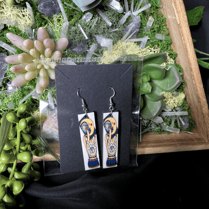 Shadow Witch Designs American Traditional Tarot Hand Earrings ATTHE