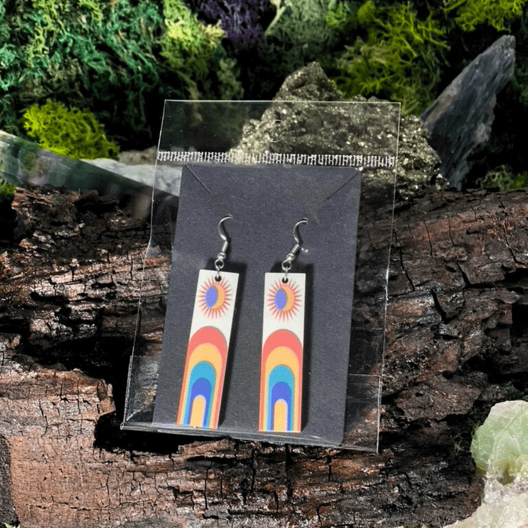 Colorful Sun Arch Burst Earrings - Shadow Witch Designs