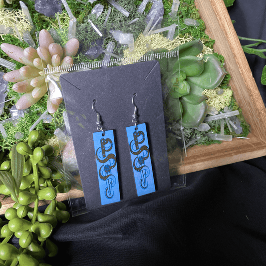 Snake Dagger Rose Earrings - Shadow Witch Designs