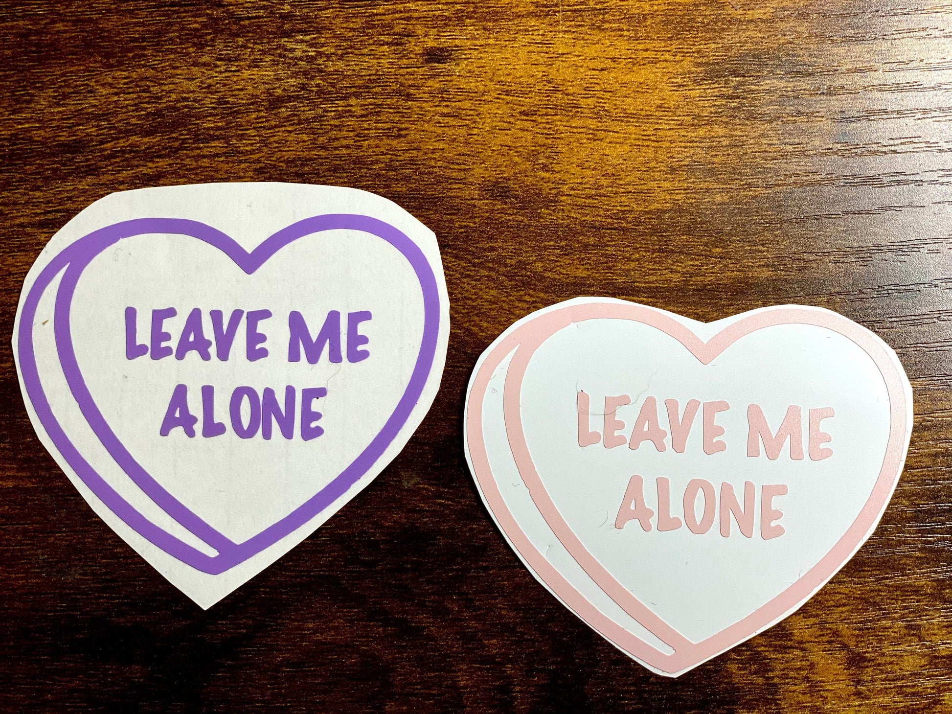 Shadow Witch Designs Leave Me Alone Candy Heart Vinyl Decal