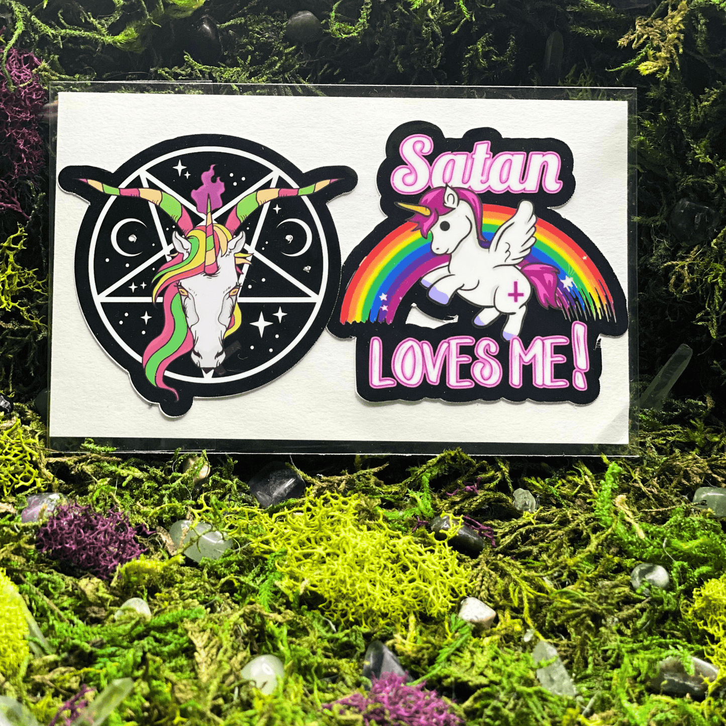 Shadow Witch Designs Satan Loves Me Sticker Pack- Black SLMSPB