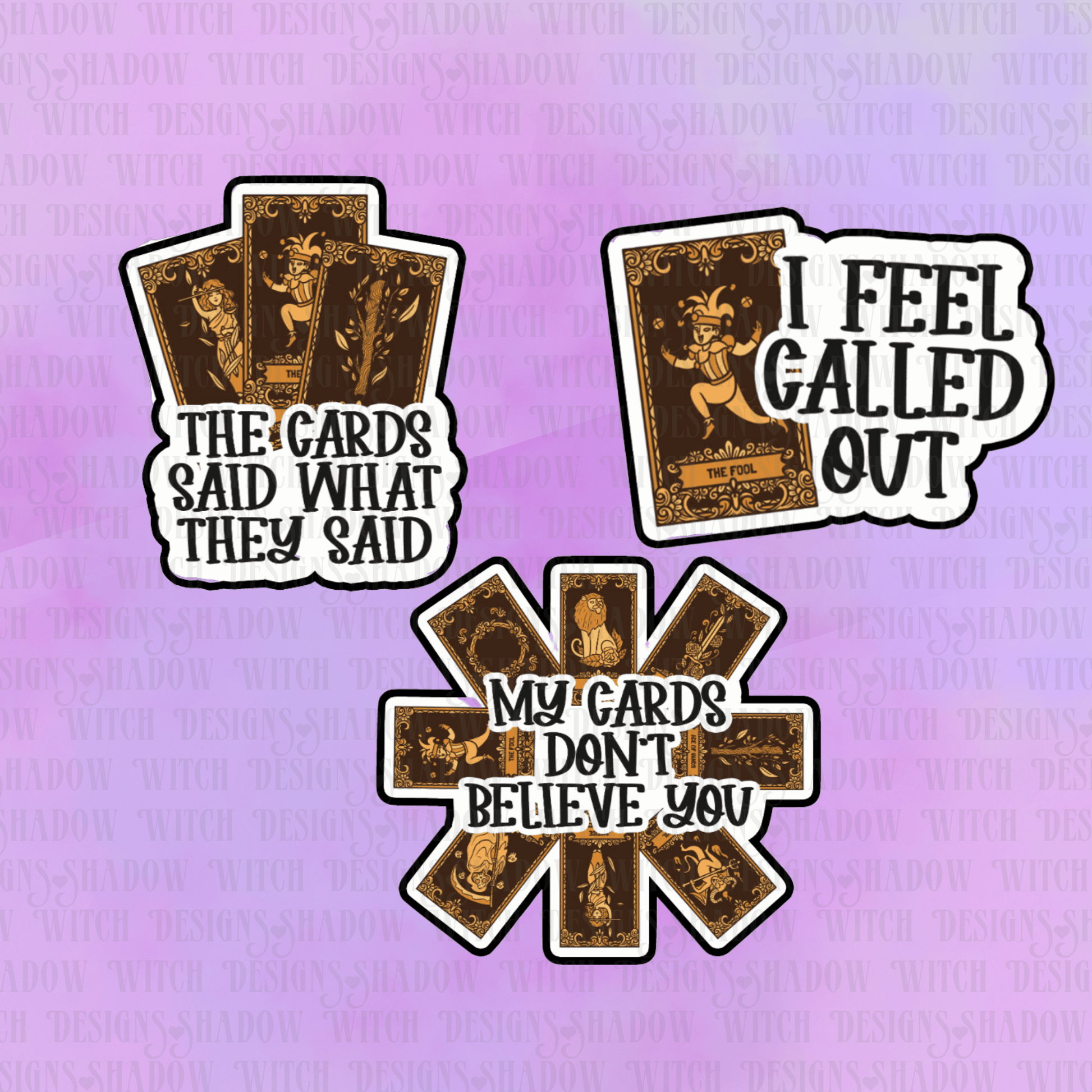 Called Out Tarot Cards Sticker Pack - Shadow Witch Designs