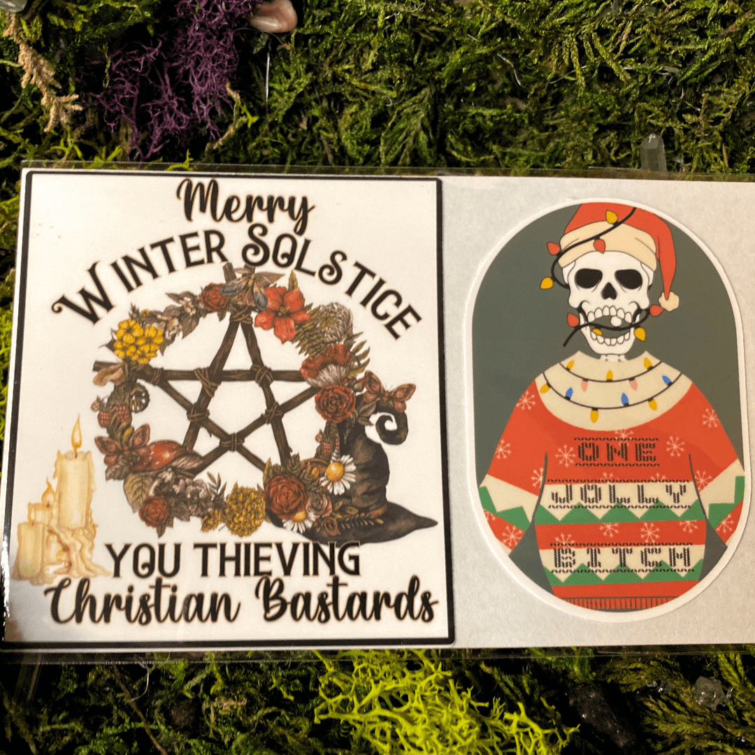 Jolly Winter Solstice B!tch Matte Sticker Set - Shadow Witch Designs