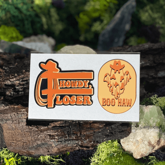 Spooky Howdy Loser Orange Sticker Pack - Shadow Witch Designs