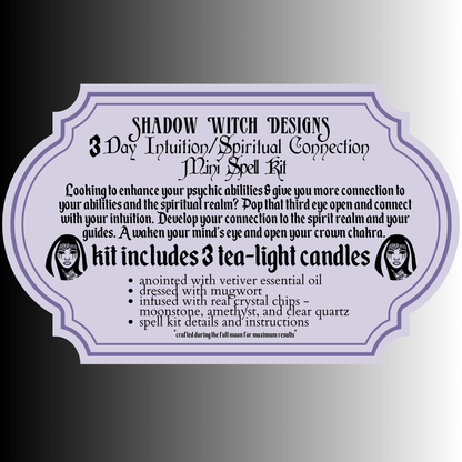 3 Day Intuition & Spiritual Connection Mini Spell Kit