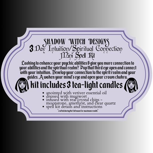 3 Day Intuition & Spiritual Connection Mini Spell Kit